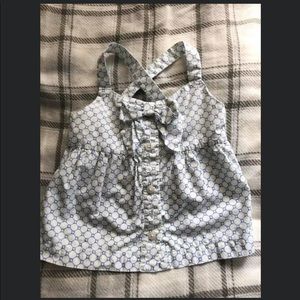 Janie and Jack Lime,blue and white tank